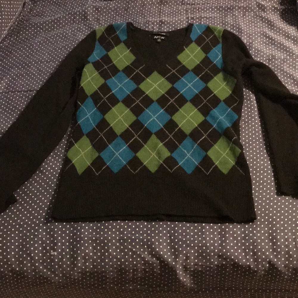 Cashmere argyle sweater